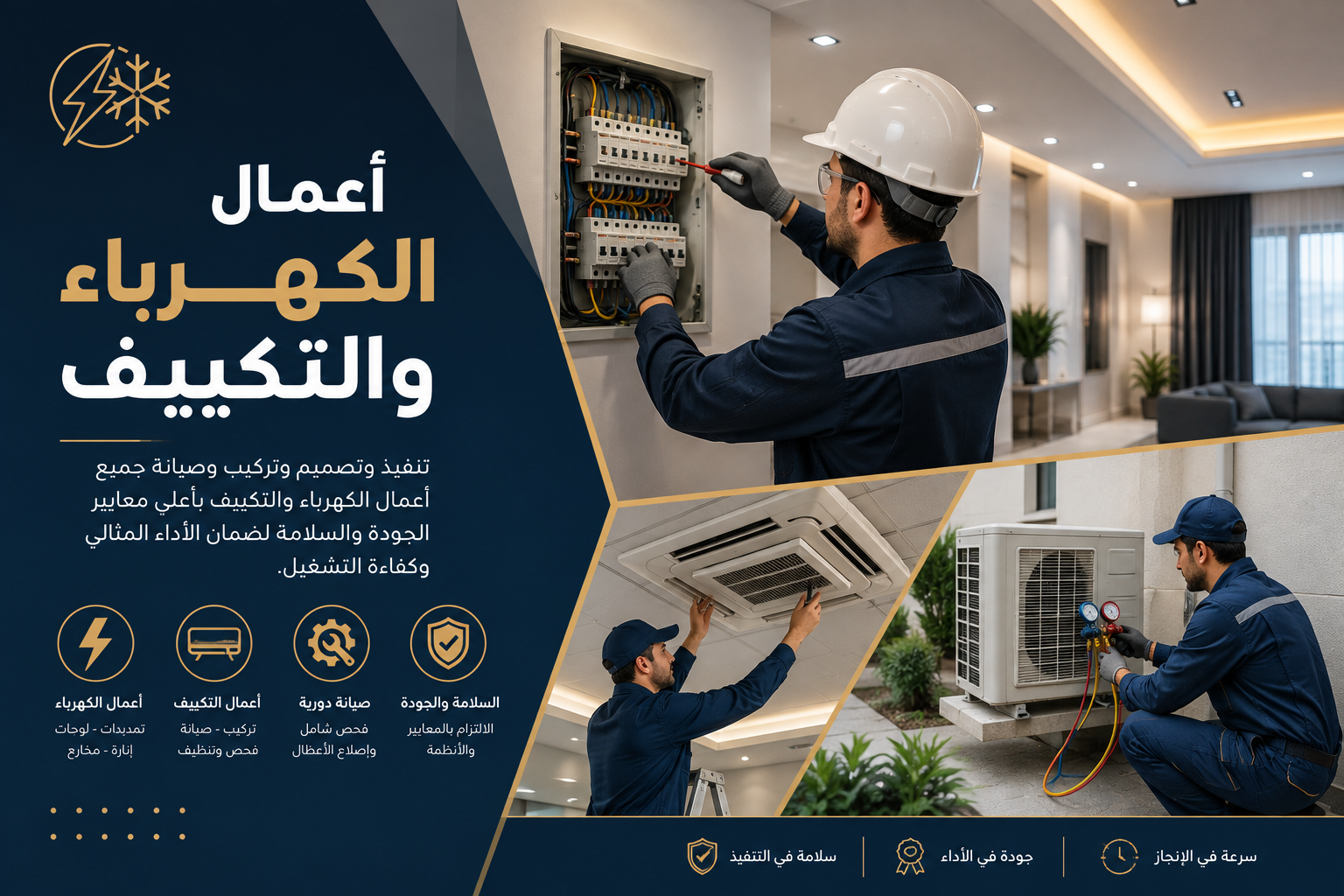 أعمال الكهرباء والتكييف